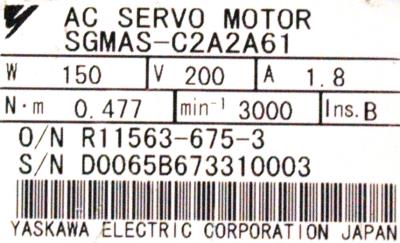 New Refurbished Exchange Repair  Yaskawa Motors-AC Servo SGMAS-C2A2A61 Precision Zone