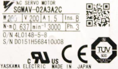 Yaskawa SGMAV-02A3A2C label image