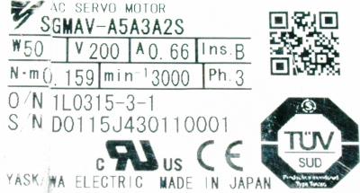 Yaskawa SGMAV-A5A3A2S label image