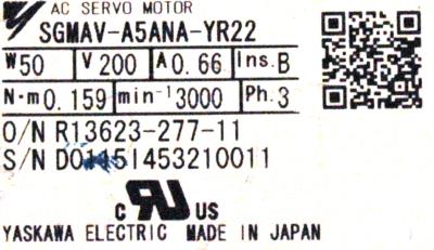 Yaskawa SGMAV-A5ANA-YR22 label image