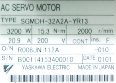 Yaskawa SGMDH-32A2A-YR13 label image