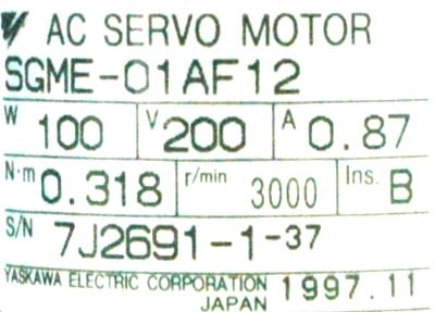 Yaskawa SGME-01AF12 label image
