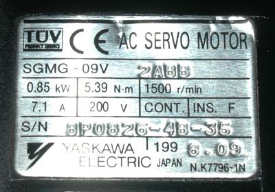 New Refurbished Exchange Repair  Yaskawa Motors-AC Servo SGMG-09V2ABB Precision Zone