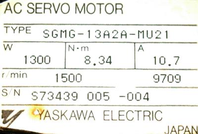 New Refurbished Exchange Repair  Yaskawa Motors-AC Servo SGMG-13A2A-MU21 Precision Zone