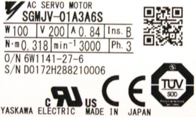 Yaskawa SGMJV-01A3A6S label image