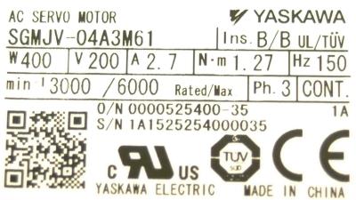 Yaskawa SGMJV-04A3M61 label image
