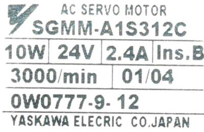Yaskawa SGMM-A1S312C label image