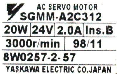 Yaskawa SGMM-A2C312 label image