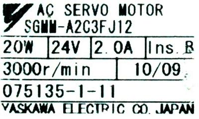 Yaskawa SGMM-A2C3FJ12 label image