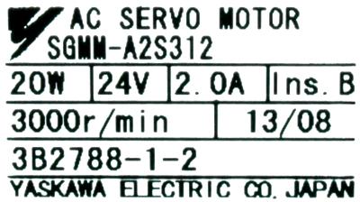Yaskawa SGMM-A2S312 label image