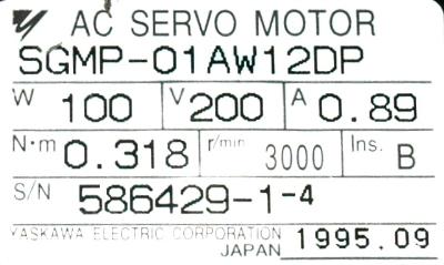 Yaskawa SGMP-01AW12DP label image