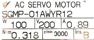 Yaskawa SGMP-01AWYR12 label image