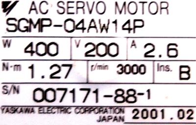 Yaskawa SGMP-04AW14P label image