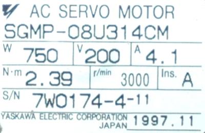 Yaskawa SGMP-08U314CM label image