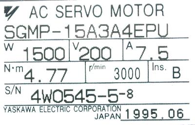 Yaskawa SGMP-15A3A4EPU label image