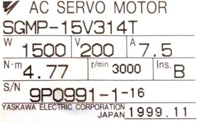 New Refurbished Exchange Repair  Yaskawa Motors-AC Servo SGMP-15V314T Precision Zone