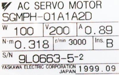 Yaskawa SGMPH-01A1A2D label image