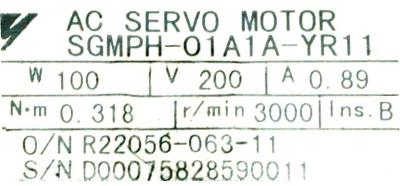 New Refurbished Exchange Repair  Yaskawa Motors-AC Servo SGMPH-01A2A-YR11 Precision Zone