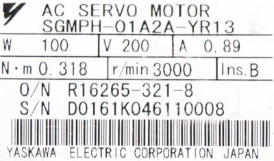 Yaskawa SGMPH-01A2A-YR13 label image