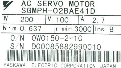 New Refurbished Exchange Repair  Yaskawa Motors-AC Servo SGMPH-02BAE41D Precision Zone