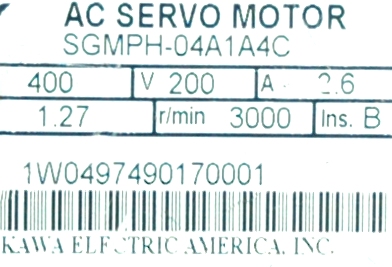 Yaskawa SGMPH-04A1A4C label image