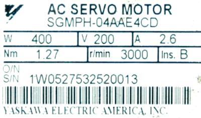 Yaskawa SGMPH-04AAE4CD label image