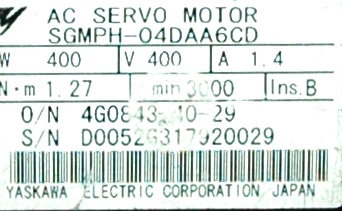 Yaskawa SGMPH-04DAA6CD label image