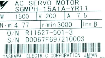 Yaskawa SGMPH-15A1A-YR11 label image