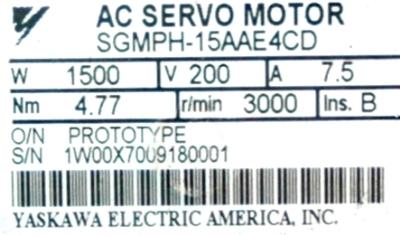 Yaskawa SGMPH-15AAE4CD label image