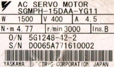Yaskawa SGMPH-15DAA-YG11 label image