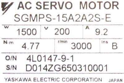Yaskawa SGMPS-15A2A2S-E label image