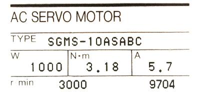 Yaskawa SGMS-10ASABC label image