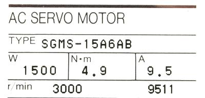 Yaskawa SGMS-15A6AB label image