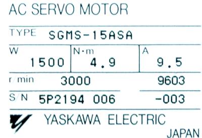 Yaskawa SGMS-15ASA label image