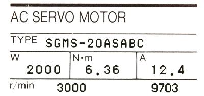 Yaskawa SGMS-20ASABC label image