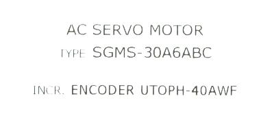 Yaskawa SGMS-30A6ABC label image