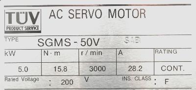 Yaskawa SGMS-50VSAB label image