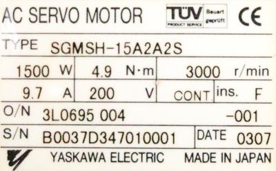 Yaskawa SGMSH-15A2A2S label image