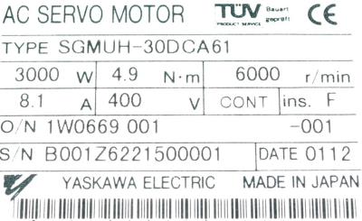 Yaskawa SGMUH-30DCA61 label image