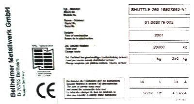 New Refurbished Exchange Repair  Kardex Remstar Vertical SHUTTLE-250-1850X863-NT Precision Zone