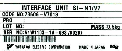 Yaskawa SI-N1-V7 label image