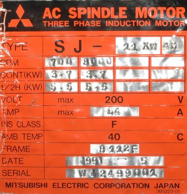 Mitsubishi SJ-11XW4M label image
