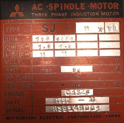 Mitsubishi SJ-11XW8 label image