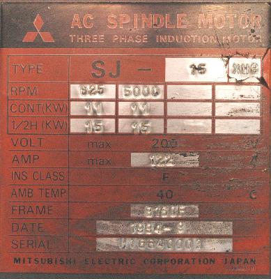 Mitsubishi SJ-15XW8 label image