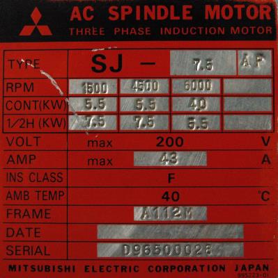 Mitsubishi SJ-7.5AP label image