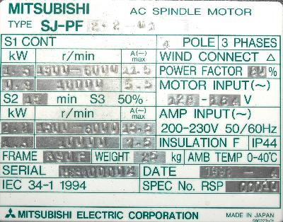 Mitsubishi SJ-PF2.2-01 label image