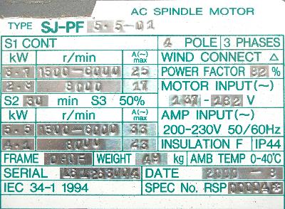 Mitsubishi SJ-PF5.5-01 label image