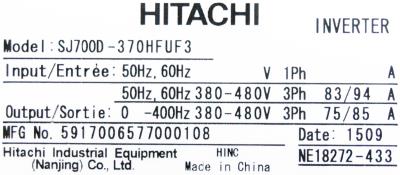 Hitachi, Ltd SJ700D-370HFUF3 label image