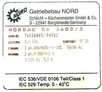 Nord SK3600-3 label image