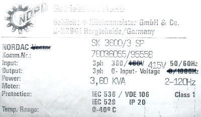 Nord SK3600-3SP label image